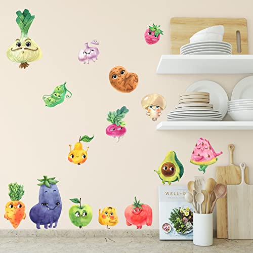 Sunnywall Tier Safari Wandsticker Wandtattoo Wandbild Baby Aufkleber Kinderzimmer Baby Wandaufkleber Spielzimmer Küche (Sweet Fruits Set 2) von Sunnywall