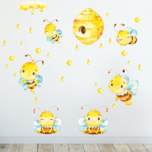 Sunnywall Wandsticker Wandtattoo Wandbild Baby Aufkleber Kinderzimmer Baby Wandaufkleber Spielzimmer (cute Bienen Bees) von Sunnywall