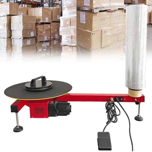 Sunseota Elektrische Flachfolienwickelmaschine, Tisch-Kartonwickelmaschine, elektrischer Palettenwickler, Drehtellerdurchmesser 30 U/min von Sunseota