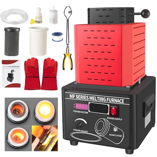 Sunseota Neuer 1600 °C Mittelfrequenz-Goldschmelzofen, Schnellschmelzofen,Schmelzofen Gold- und Silberschmelzofen für Kupfer, Eisen, Aluminium und Edelstahl, Wasserumwälz-Tiegelofen Red-3kg Sunseota Neuer 1600 °C Mittelfrequenz-Goldschmelzofen, Schnellschmelzofen,Schmelzofen Gold- und Silberschmelzofen für Kupfer, Eisen, Aluminium und Edelstahl, Wasserumwälz-Tiegelofen Red-3kg von Sunseota