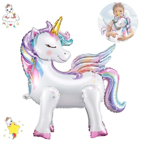 Einhorn Luftballons,3D Folienballon Einhorn,Einhörner Deko,Einhorn Ballon Mädchen,Einhorn Luftballon Tiere mit Beinen,Einhorn Deko Kindergeburtstag von Sunshine smile