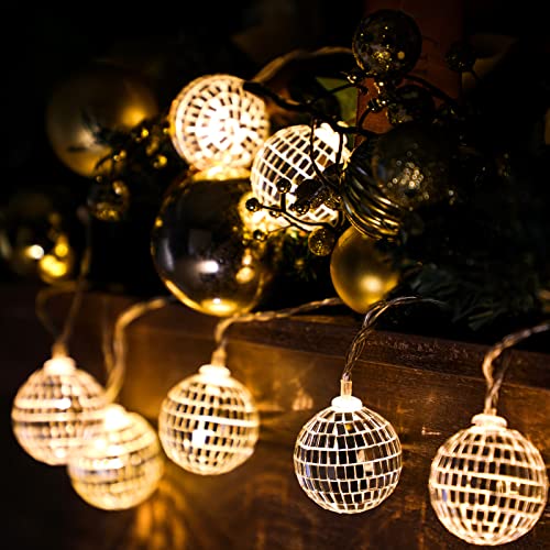 10 LED Discokugel Lichterkette,150cm Disco Ball String Lights,Disco Party Light,Mini Disco Balls Ornaments Tree Decoration Light,Orientalisch Marokkanische Lichterkette von Sunshine smile