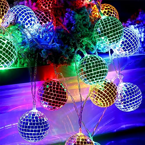 10 LED Discokugel Lichterkette,150cm Disco Ball String Lights,Disco Party Light,Mini Disco Balls Ornaments Tree Decoration Light,Orientalisch Marokkanische Lichterkette von Sunshine smile