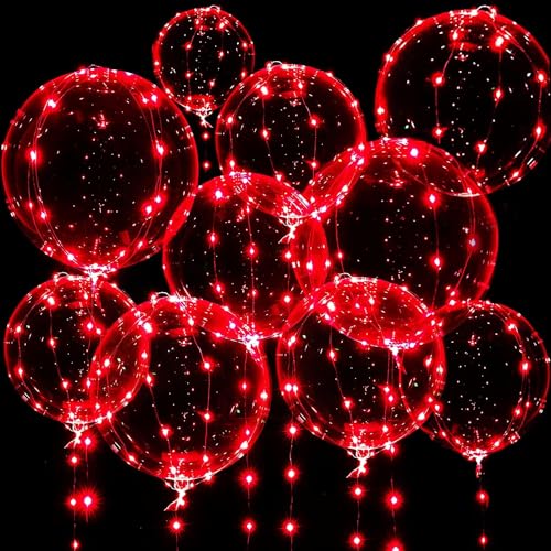 10 Pack LED Ballons,LED Luftballons Leuchtend,Leuchtende Luftballons,Leuchtende Ballons,Luftballons LED 24 Zoll,Luftballons Geburtstag mit Licht,Lichterketten für Geburtstag Valentinstag Party Dekor von Sunshine smile