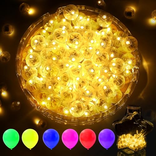 120 Stück LED Ballons Lichter,Mini Bunt LED Ballonlichter,Warmweiß Hochzeit Licht,Runde Party Licht für Geburtstag Hochzeit Halloween Weihnachten Dekoration von Sunshine smile