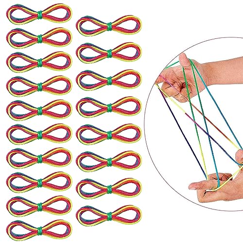 18 Stück Fadenspiel,Länge 165cm,Fadenspiel mit Anleitung Geschichte,Fingertwist regenbogenspirale für kinder,Finger Gummiband Spiel Kinder,Fadenfingerspiele,Mitgebsel Kindergeburtstag Junge Mädchen von Sunshine smile