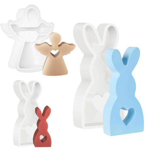 3 Stück Silikonformen Gießformen Engel 3D,Epoxidharz Form Engel,Silikonformen Gießformen Kaninchen,Silikonformen Gießformen Kaninchen,Silikonformen Gießformen Kerzen Engel,DIY Kerzen Gips Handwerk von Sunshine smile