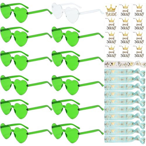 36 Stück JGA Brille Team Braut,Jga Accessoires Frauen,Bride to Be Herz Brille Set,12Herz Sonnenbrille+12Bride Tattoo Aufkleber+12Bride Armband,Jungesellinnenabschied Frau Accessoires 36 Stück JGA Brille Team Braut,Jga Accessoires Frauen,Bride to Be Herz Brille Set,12Herz Sonnenbrille+12Bride Tattoo Aufkleber+12Bride Armband,Jungesellinnenabschied Frau Accessoires von Sunshine smile