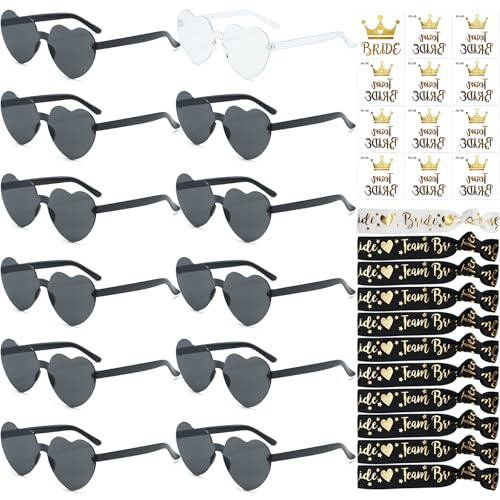 36 Stück JGA Brille Team Braut,Jga Accessoires Frauen,Bride to Be Herz Brille Set,12Herz Sonnenbrille+12Bride Tattoo Aufkleber+12Bride Armband,Jungesellinnenabschied Frau Accessoires 36 Stück JGA Brille Team Braut,Jga Accessoires Frauen,Bride to Be Herz Brille Set,12Herz Sonnenbrille+12Bride Tattoo Aufkleber+12Bride Armband,Jungesellinnenabschied Frau Accessoires von Sunshine smile