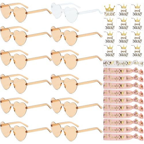 36 Stück JGA Brille Team Braut,Jga Accessoires Frauen,Bride to Be Herz Brille Set,12Herz Sonnenbrille+12Bride Tattoo Aufkleber+12Bride Armband,Jungesellinnenabschied Frau Accessoires 36 Stück JGA Brille Team Braut,Jga Accessoires Frauen,Bride to Be Herz Brille Set,12Herz Sonnenbrille+12Bride Tattoo Aufkleber+12Bride Armband,Jungesellinnenabschied Frau Accessoires von Sunshine smile