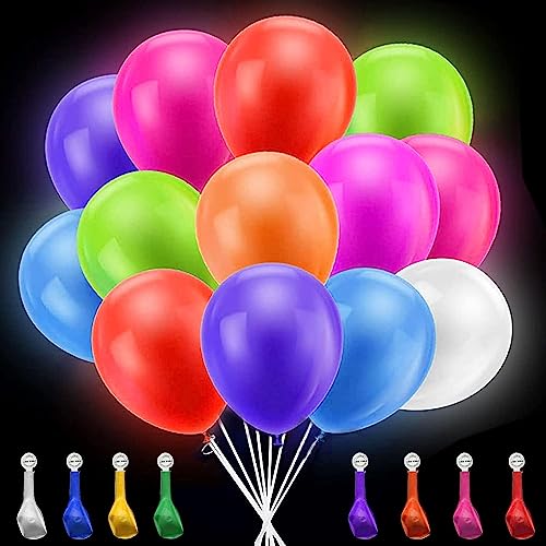 40 PCS Luftballons Leuchtend,LED Luftballons Farbig,Leuchtende Luftballons,Leuchtballons,Luftballon Leuchtend im Dunkeln,Helium LED Luftballons Licht,Ballons LED Leuchtend,Neon-Partyzubehör von Sunshine smile
