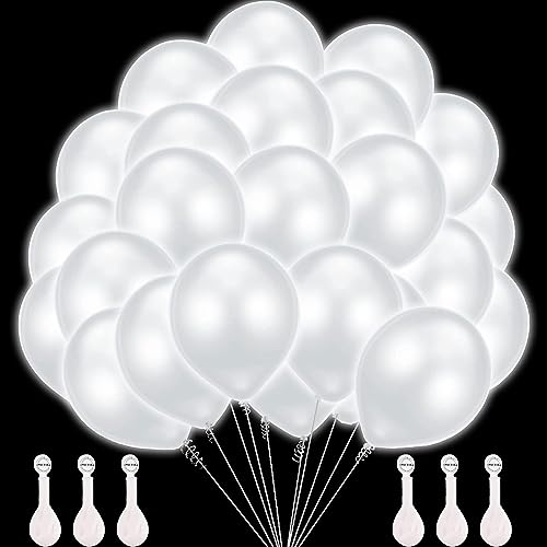 40 Pcs Luftballons Leuchtend,LED Luftballons Warmweiss,Leuchtende Luftballons,Leuchtballons,Luftballon Leuchtend im Dunkeln,Helium LED Luftballons Licht,Ballons LED Leuchtend,Neon-Partyzubehör von Sunshine smile