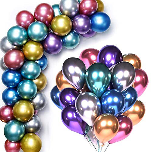 50 Stück Luftballons Metallic,Goldene Luftballons,Latexballons Metallic,Luftballons Geburtstag Hochzeit Party,Golden Metallballon Partyballon für Geburtstag von Sunshine smile