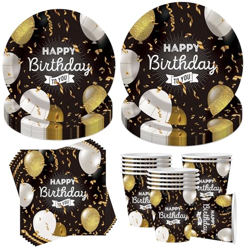 Sunshine smile 50 Stück Pappgeschirr Schwarz Gold,Party Deko Schwarz Gold,Partygeschirr Kindergeburtstag,Kindergeburtstag Deko,Geburtstag Deko,Mit Teller Becher Servietten,Party Geschirr für 10 Gäste Sunshine smile 50 Stück Pappgeschirr Schwarz Gold,Party Deko Schwarz Gold,Partygeschirr Kindergeburtstag,Kindergeburtstag Deko,Geburtstag Deko,Mit Teller Becher Servietten,Party Geschirr für 10 Gäste von Sunshine smile
