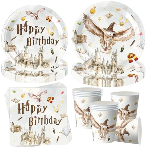 50 Stück Wizard Geburtstags Deko,Magischer Wizard Partygeschirr Set,Harry Geburtstag Deko,Wizard Pappteller Kindergeburtstag,Magic Theme Inspiriert Partygeschirr für Junge Mädchen Party Dekoration 50 Stück Wizard Geburtstags Deko,Magischer Wizard Partygeschirr Set,Harry Geburtstag Deko,Wizard Pappteller Kindergeburtstag,Magic Theme Inspiriert Partygeschirr für Junge Mädchen Party Dekoration von Sunshine smile