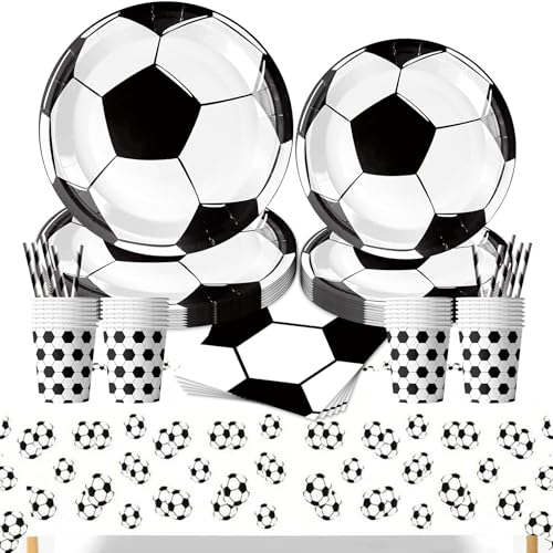 51 Stück Fußball Party Dekorationen Partygeschirr Set,Fussball Partygeschirr Set,Fussball Teller und Becher Set,Fußball Partygeschirr für 10 Gäste,Partygeschirr Fussball Kindergeburtstag 51 Stück Fußball Party Dekorationen Partygeschirr Set,Fussball Partygeschirr Set,Fussball Teller und Becher Set,Fußball Partygeschirr für 10 Gäste,Partygeschirr Fussball Kindergeburtstag von Sunshine smile