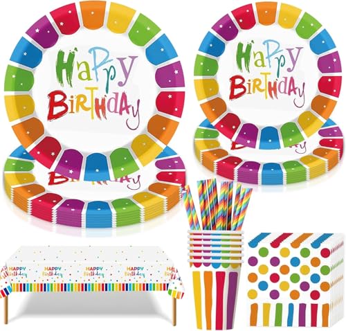 51 Stück Regenbogen Geburtstag Party Geschirr,Regenbogen Partygeschirr Set,Regenbogen Pappteller,Partygeschirr Geburtstag,Kindergeburtstag Geschirr Set,Mit Teller Becher Servietten 51 Stück Regenbogen Geburtstag Party Geschirr,Regenbogen Partygeschirr Set,Regenbogen Pappteller,Partygeschirr Geburtstag,Kindergeburtstag Geschirr Set,Mit Teller Becher Servietten von Sunshine smile