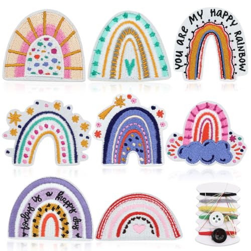8 Pieces Patches Zum Aufbügeln,Bestickte Aufnäher,Jean Patch Sticker,Aufnähen Bügelbilder Set,Sewing Applique,Flicken zum Aufbügeln,Applikation zum Aufbuegeln,Textilien Bügelflicken für DIY Kleidung von Sunshine smile