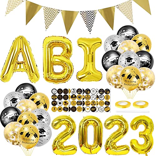ABI Deko,ABI luftballon 2023,Abschluss Deko,Abitur Bachelor Deko,Abschlussfeier Party Dekoration Set mit Banner von Sunshine smile