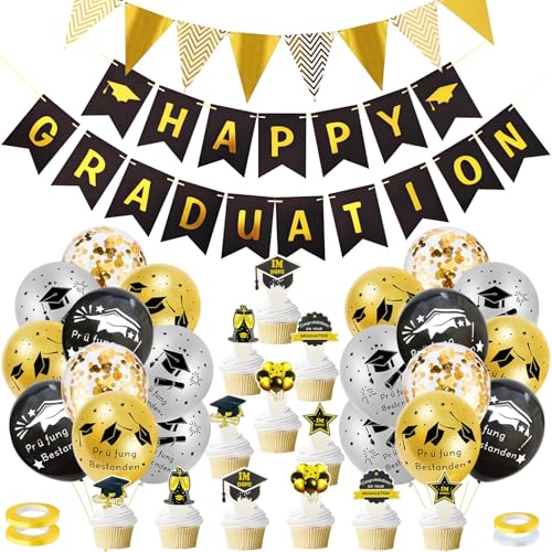 Abschluss Deko,Abschlussfeier Party Dekoration 2025, Glückwunsch abschluss deko Set,Prüfung Bestanden Girlande,Abschlussfeier Luftballons,für Graduierung Party Dekorationen,Bachelor Deko Abschluss Deko,Abschlussfeier Party Dekoration 2025, Glückwunsch abschluss deko Set,Prüfung Bestanden Girlande,Abschlussfeier Luftballons,für Graduierung Party Dekorationen,Bachelor Deko von Sunshine smile