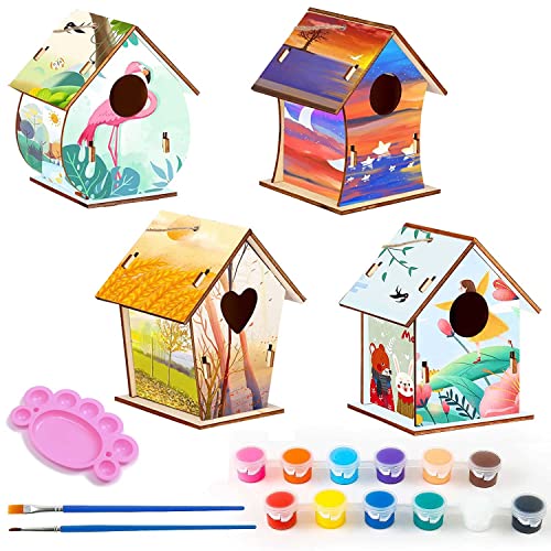 DIY Vogelhaus Bausatz für Kinder,4 Stück Vogelhaus zum Bemalen für Kinder,Holz Vogelhaus Puzzle Machen Set,Vogelhaus zu Bauen und Malen,Vogelhaus Bausatz Kinder Kreative Bastelsets,DIY Birdhouse DIY Vogelhaus Bausatz für Kinder,4 Stück Vogelhaus zum Bemalen für Kinder,Holz Vogelhaus Puzzle Machen Set,Vogelhaus zu Bauen und Malen,Vogelhaus Bausatz Kinder Kreative Bastelsets,DIY Birdhouse von Sunshine smile