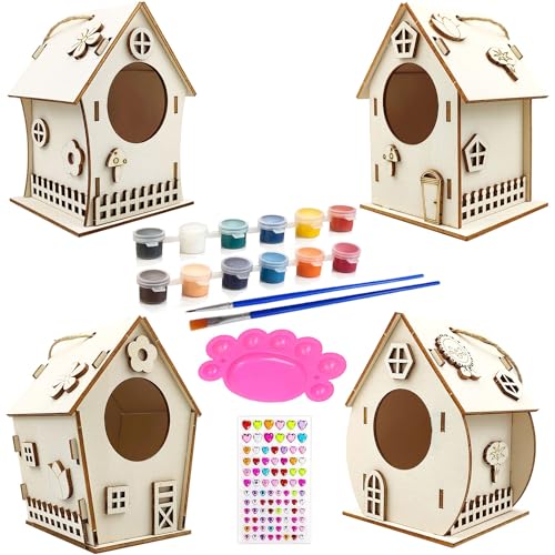 DIY Vogelhaus Bausatz für Kinder,4 Stück Vogelhaus zum Bemalen für Kinder,Holz Vogelhaus Puzzle Machen Set,Vogelhaus zu Bauen und Malen,Vogelhaus Bausatz Kinder Kreative Bastelsets,DIY Birdhouse DIY Vogelhaus Bausatz für Kinder,4 Stück Vogelhaus zum Bemalen für Kinder,Holz Vogelhaus Puzzle Machen Set,Vogelhaus zu Bauen und Malen,Vogelhaus Bausatz Kinder Kreative Bastelsets,DIY Birdhouse von Sunshine smile