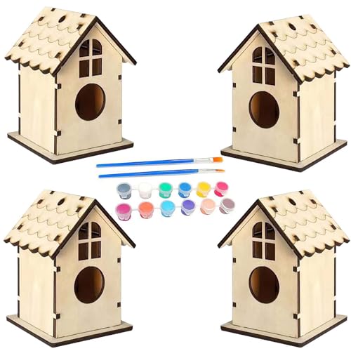 DIY Vogelhaus Bausatz für Kinder,4 Stück Vogelhaus zum Bemalen für Kinder,Holz Vogelhaus Puzzle Machen Set,Vogelhaus zu Bauen und Malen,Vogelhaus Bausatz Kinder Kreative Bastelsets,DIY Birdhouse DIY Vogelhaus Bausatz für Kinder,4 Stück Vogelhaus zum Bemalen für Kinder,Holz Vogelhaus Puzzle Machen Set,Vogelhaus zu Bauen und Malen,Vogelhaus Bausatz Kinder Kreative Bastelsets,DIY Birdhouse von Sunshine smile