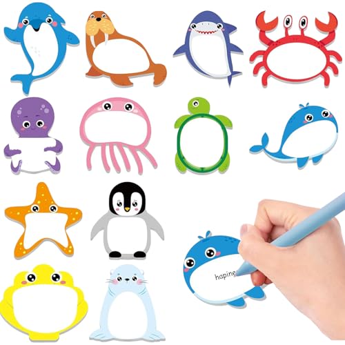 Haftnotizen Kinder,12Pack Haftnotizen,336 Blatt Kleine Haftnotizen Kinder,Bunt Cartoon Tiere Haftnotizen Klebezettel,Cartoon Tier Haftnotiz,TierföRmiger Haftnotizblock für Büro Schule Haus von Sunshine smile