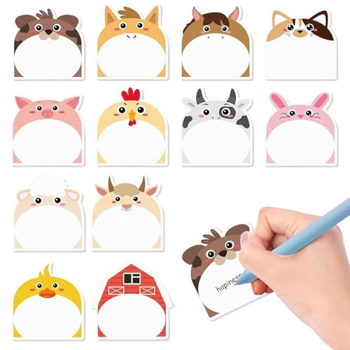 Haftnotizen Kinder,12Pack Haftnotizen,336 Blatt Kleine Haftnotizen Kinder,Bunt Cartoon Tiere Haftnotizen Klebezettel,Cartoon Tier Haftnotiz,TierföRmiger Haftnotizblock für Büro Schule Haus von Sunshine smile