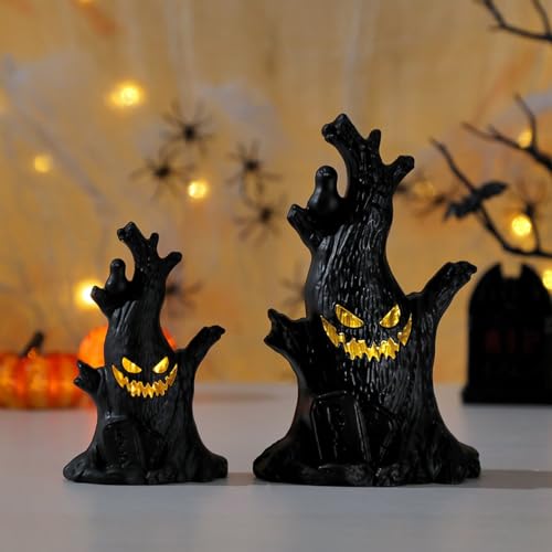 Halloween Deko Geister Baumstumpf mit LED Licht, 2 Stück Baumstumpf Figuren Leuchtende,Halloween LED Geister,Halloween Baumstumpf,Batteriebetriebene Halloween Geister für Halloween Dekoration Halloween Deko Geister Baumstumpf mit LED Licht, 2 Stück Baumstumpf Figuren Leuchtende,Halloween LED Geister,Halloween Baumstumpf,Batteriebetriebene Halloween Geister für Halloween Dekoration von Sunshine smile