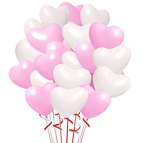 Herzluftballons Rosa Weiß,12 Zoll Herz Luftballons,100 Helium Herzluftballons,Latex Ballons mit Herzform,Luftballons Hochzeit,Herzluftballons Helium Hochzeitdeko für Brautdusche Valentinstag Verlobung Herzluftballons Rosa Weiß,12 Zoll Herz Luftballons,100 Helium Herzluftballons,Latex Ballons mit Herzform,Luftballons Hochzeit,Herzluftballons Helium Hochzeitdeko für Brautdusche Valentinstag Verlobung von Sunshine smile