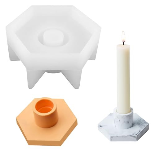 Kerzenhalter SilikonForm,Gießform Beton Hexagon Kerzenhalter DIY,Silikonformen Gießformen Kerzenhalter zum Selbermachen,für DIY-Kerzenhalter, Ausgießen Gießen Stabkerzen und Teelichter Kerzenhalter SilikonForm,Gießform Beton Hexagon Kerzenhalter DIY,Silikonformen Gießformen Kerzenhalter zum Selbermachen,für DIY-Kerzenhalter, Ausgießen Gießen Stabkerzen und Teelichter von Sunshine smile