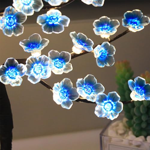 LED Lichterkette Kirschblüten Deko,2M 20LED Kirschblüten Lichterkette Wand,Lichterkette Kirschblüten Strom,Lichterkette Blumen Batterie,Japanische Kirschblüten Lichterkette von Sunshine smile
