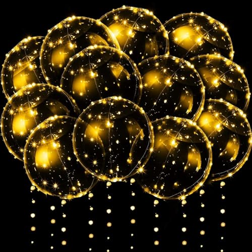 10 Pack LED Ballons,LED Luftballons Leuchtend,Leuchtende Luftballons,Leuchtende Ballons,Luftballons LED 24 Zoll,Luftballons Geburtstag mit Licht,Lichterketten für Geburtstag Valentinstag Party Dekor von Sunshine smile