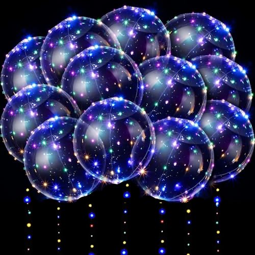 10 Pack LED Ballons,LED Luftballons Leuchtend,Leuchtende Luftballons,Leuchtende Ballons,Luftballons LED 24 Zoll,Luftballons Geburtstag mit Licht,Lichterketten für Geburtstag Valentinstag Party Dekor von Sunshine smile