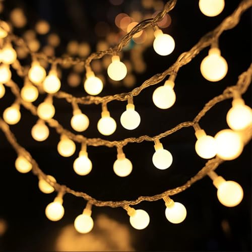 Lichterkette Kugeln Batterie,1.5M 10 LED Kugel Lichterkette Warmweiß,Lichterkette Außen Innen,Led Lichterketten Globe Außen,Ideal für Kinderzimmer,Gartenbeleuchtung,Partybeleuchtung,LED Fairy Lights von Sunshine smile