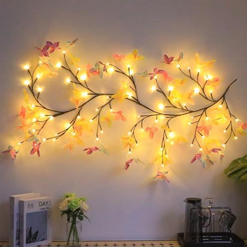 Lichterkette Schmetterling,1.8M 96LED Schmetterlingen Lichterketten,Schmetterling Lichterkette Vorhang,Schmetterlingen Lichterkette Innen,Warmweiss Lichterkette Wanddeko für Schlafzimmer Deko (A05) von Sunshine smile