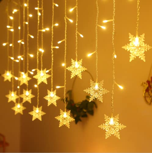 Lichtervorhang fenster led,LED Schneeflocke Lichterketten,3.6M 96 LED Lichtervorhang Lichter Weihnachtsbeleuchtung mit 8 Flimmer-Modi,LED Lichterkette mit Schneeflocken,Weihnachten Deko Party Festen Lichtervorhang fenster led,LED Schneeflocke Lichterketten,3.6M 96 LED Lichtervorhang Lichter Weihnachtsbeleuchtung mit 8 Flimmer-Modi,LED Lichterkette mit Schneeflocken,Weihnachten Deko Party Festen von Sunshine smile