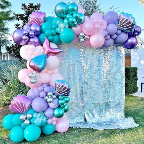 Meerjungfrau Luftballon Girlande,150 Stück Meerjungfrau Premium Luftballon Girlande Set,Ballongirlande Party Deko für Geburtstagsdeko, Abiball,Partydekorationen,Hochzeit von Sunshine smile