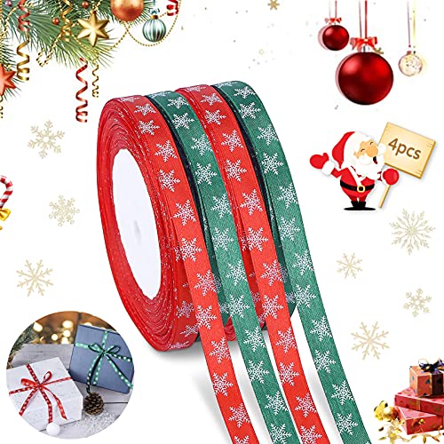 Sunshine Smile Weihnachtsband, 4 Rollen, 100m, Satinband, Dekoband, Weihnachtsbänder, Ripsband, Stoffband, Schleifenband für Weihnachten Dekoration Sunshine Smile Weihnachtsband, 4 Rollen, 100m, Satinband, Dekoband, Weihnachtsbänder, Ripsband, Stoffband, Schleifenband für Weihnachten Dekoration von Sunshine smile