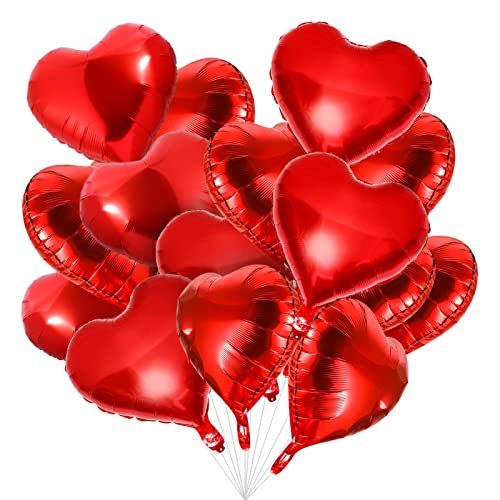 20 Stück Herz Folienballon, 18 Zoll Herz Helium Luftballons, Folienballon Hochzeit, Folienluftballon, Herz Ballons (Rot) von Sunshine smile