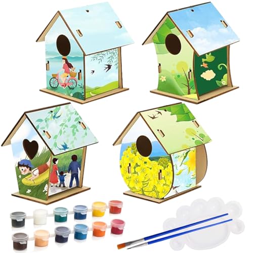 Sunshine smile 4 Stück Vogelhaus Basteln,Vogelhaus Bausatz für Kinder,Bastelset Kinder 4 Jahre,Kreative Bastelsets, Holz Puzzle Machen Set,Vogelkasten Basteln Geschenke für Mädchen Jungen Kleinkinder Sunshine smile 4 Stück Vogelhaus Basteln,Vogelhaus Bausatz für Kinder,Bastelset Kinder 4 Jahre,Kreative Bastelsets, Holz Puzzle Machen Set,Vogelkasten Basteln Geschenke für Mädchen Jungen Kleinkinder von Sunshine smile
