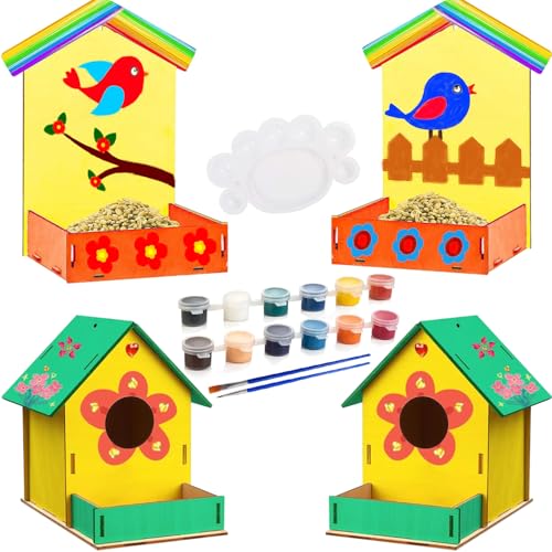 Sunshine smile 4 Stück Vogelhaus Basteln,Vogelhaus Bausatz für Kinder,Bastelset Kinder 4 Jahre,Kreative Bastelsets, Holz Puzzle Machen Set,Vogelkasten Basteln Geschenke für Mädchen Jungen Kleinkinder Sunshine smile 4 Stück Vogelhaus Basteln,Vogelhaus Bausatz für Kinder,Bastelset Kinder 4 Jahre,Kreative Bastelsets, Holz Puzzle Machen Set,Vogelkasten Basteln Geschenke für Mädchen Jungen Kleinkinder von Sunshine smile
