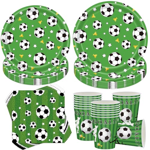 Sunshine smile 50 Stück Fußball Party Dekorationen Partygeschirr Set,Fussball Deko Geburtstag Kinder,Fussball Teller und Becher Set,Fussball Party Set,Fußball Partygeschirr für 10 Gäste Sunshine smile 50 Stück Fußball Party Dekorationen Partygeschirr Set,Fussball Deko Geburtstag Kinder,Fussball Teller und Becher Set,Fussball Party Set,Fußball Partygeschirr für 10 Gäste von Sunshine smile