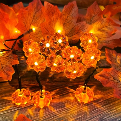Sunshine smile Ahornblatt Lichterkette,3M 20 LED Halloween Ahornblatt Kürbis Lichterketten String,Lichterkette Herbst,Herbst ahornblatt Girlande Lichtern,Ahornblätter Licht für Herbst Party Sunshine smile Ahornblatt Lichterkette,3M 20 LED Halloween Ahornblatt Kürbis Lichterketten String,Lichterkette Herbst,Herbst ahornblatt Girlande Lichtern,Ahornblätter Licht für Herbst Party von Sunshine smile