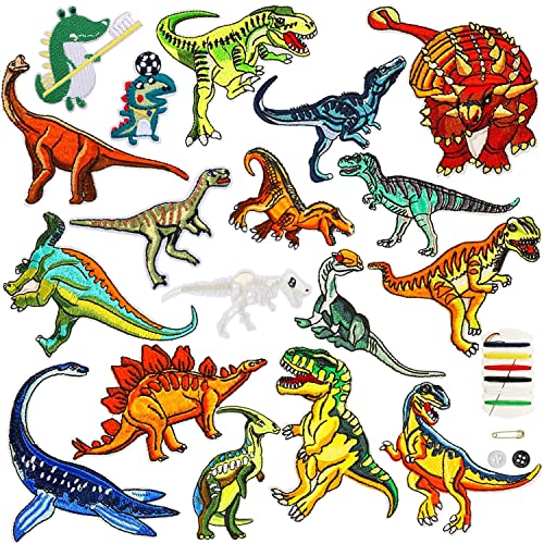 Sunshine smile Bügelflicken Kinder, 18 Stück Patches zum Aufbügeln Dinosaurier Aufnäher Applikation Flicken Zum Aufbügeln für DIY T-Shirt Jeans Kleidung Taschen,Flicken Patches Sunshine smile Bügelflicken Kinder, 18 Stück Patches zum Aufbügeln Dinosaurier Aufnäher Applikation Flicken Zum Aufbügeln für DIY T-Shirt Jeans Kleidung Taschen,Flicken Patches von Sunshine smile