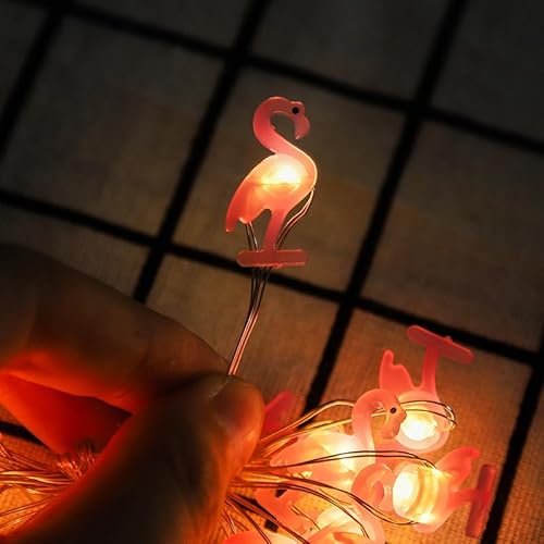 Sunshine smile Flamingo Lichterkette,2M 20LED Flamingo Lichterkette,Lichterkette Innen,Lichterkette Fenster Innen,Aussenlichterkette Batterie,Lichterketten Vorhang,Outdoor Christmas Decorations von Sunshine smile