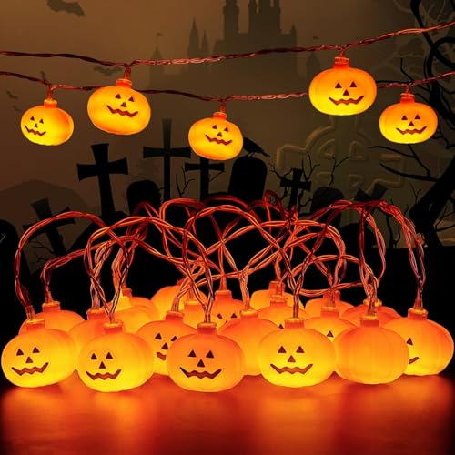 Sunshine smile Halloween Kürbis Lichterkette,3M 20 LED Kürbis Lichterketten Batteriebetrieben,Halloween Deko Indoor,Pumpkin Lichterkette für Innen und Außen,Party,halloween deko Sunshine smile Halloween Kürbis Lichterkette,3M 20 LED Kürbis Lichterketten Batteriebetrieben,Halloween Deko Indoor,Pumpkin Lichterkette für Innen und Außen,Party,halloween deko von Sunshine smile