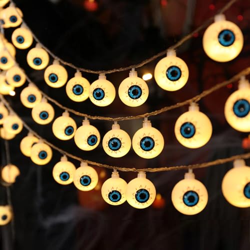 Sunshine smile Halloween Lichterkette Augäpfel,1.5M 10LED Halloween Lichterkette Augen,Batteriebetrieben Wasserdicht Augapfel-Lichter für halloween Party Indoor Outdoor Dekorationen Sunshine smile Halloween Lichterkette Augäpfel,1.5M 10LED Halloween Lichterkette Augen,Batteriebetrieben Wasserdicht Augapfel-Lichter für halloween Party Indoor Outdoor Dekorationen von Sunshine smile