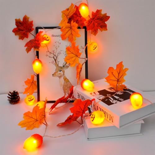Sunshine smile Lichterkette Herbst,1.5 Meters 10 LED Eichel Kürbis Ahornblatt Lichterkette,Batteriebetrieben,Herbst Deko,LED Deko für Erntedankfest Halloween Party Sunshine smile Lichterkette Herbst,1.5 Meters 10 LED Eichel Kürbis Ahornblatt Lichterkette,Batteriebetrieben,Herbst Deko,LED Deko für Erntedankfest Halloween Party von Sunshine smile